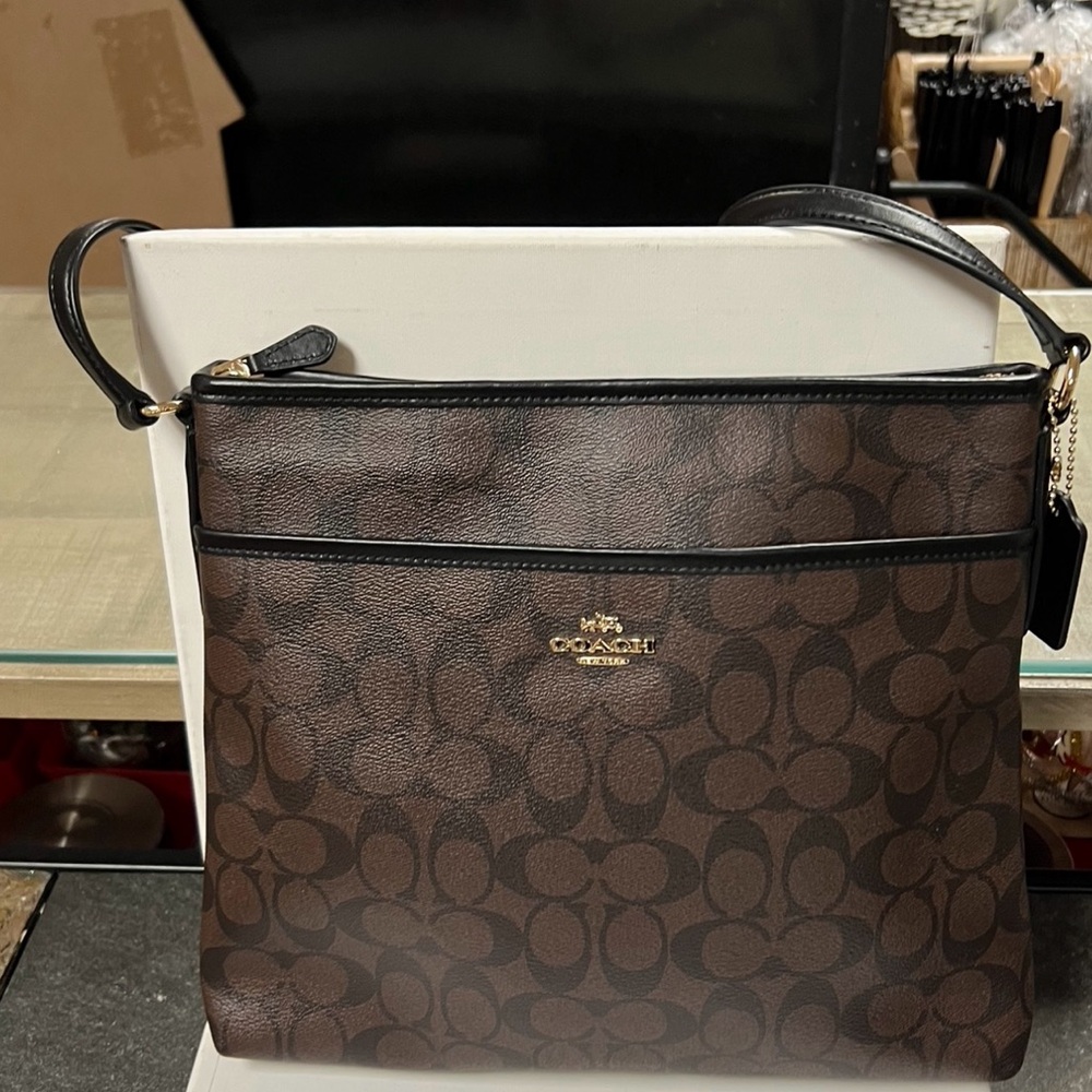 Coach Signature Brown Messenger Bag